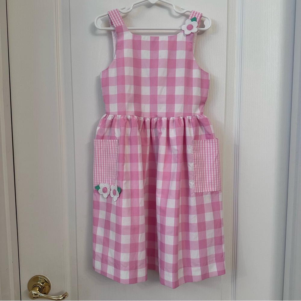 Florence Eiseman Gingham Printed Dress w/Flowers Pink/White